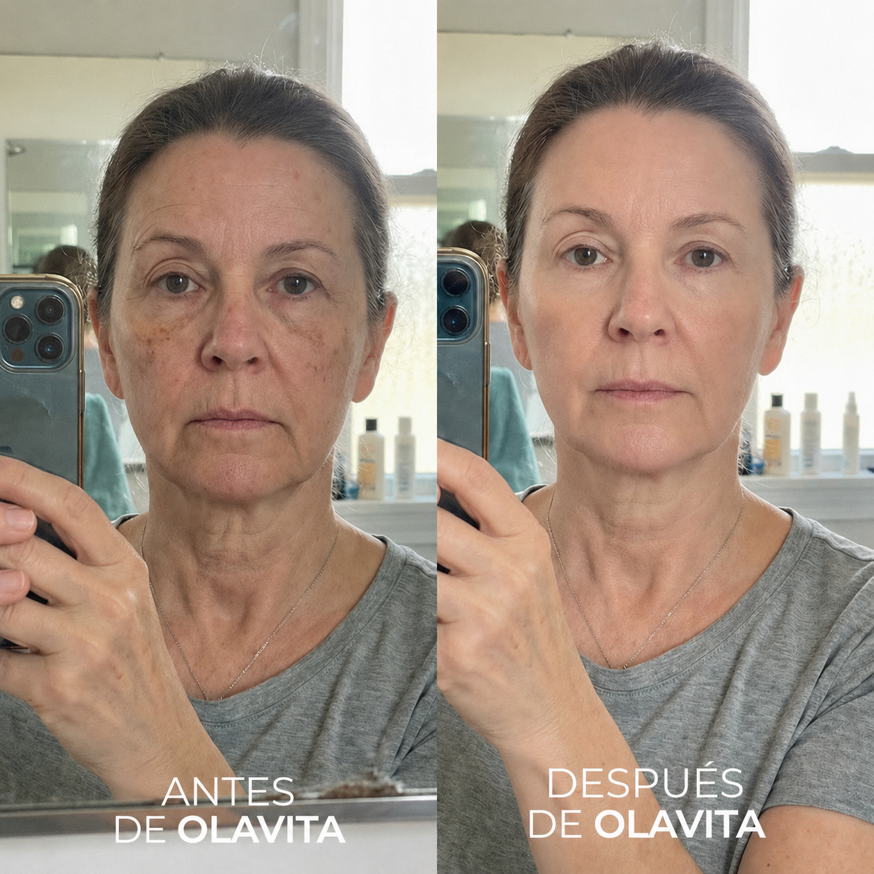 Antes y después - rostro espejo